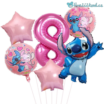 Lilo & Stitch narozeninový set balonků 6ks, typ 2