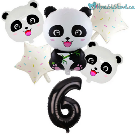 Panda narozeninový set balonků 6ks