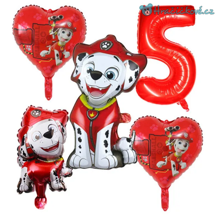Tlapková patrola (Paw Patrol) narozeninový set balonků 5ks, typ 2