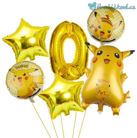 Pokemon narozeninový set balonků 6ks, typ 1