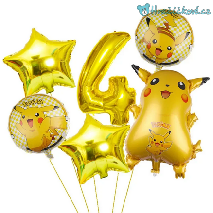 Pokemon narozeninový set balonků 6ks, typ 1
