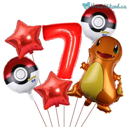 Pokemon narozeninový set balonků 6ks, typ 3