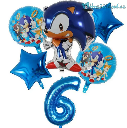  Ježek Sonic narozeninový set balonků 6ks