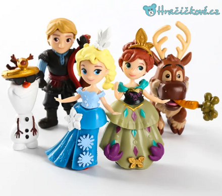 Figurky Ledové království Elza, Anna, Sven, Olaf, Kristoff (Frozen)