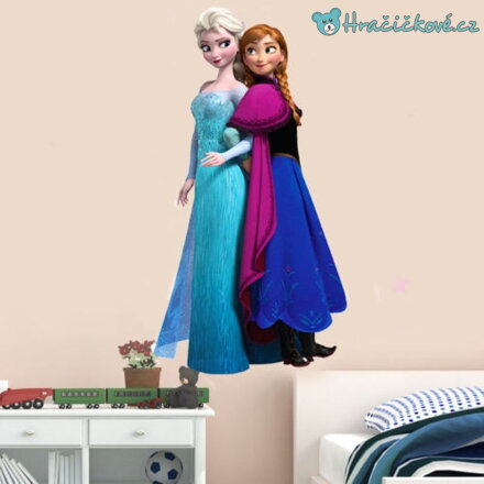 Samolepka Ledové království 74x40 cm - Elza a Anna (Frozen)