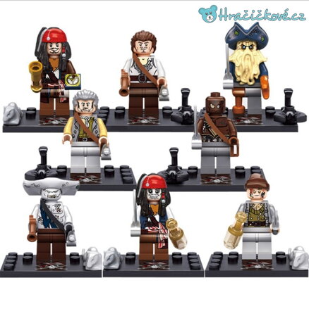 Figurky Piráti z Karibiku, 8 ks (stavebnice typu Lego)