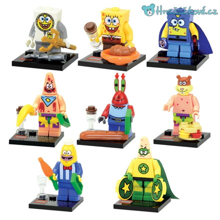 Spongebob figurky, 8ks (stavebnice typu Lego)