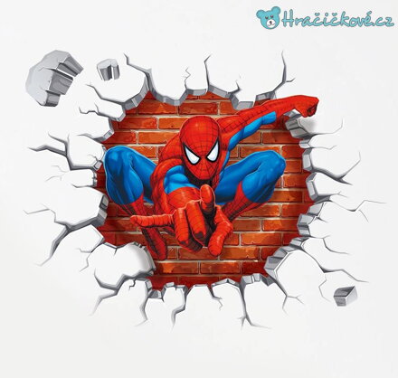 Samolepka Spiderman - díra ve zdi, vel.50x45cm