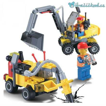 Bagr s bagristou 196 dílků (stavebnice typu Lego)