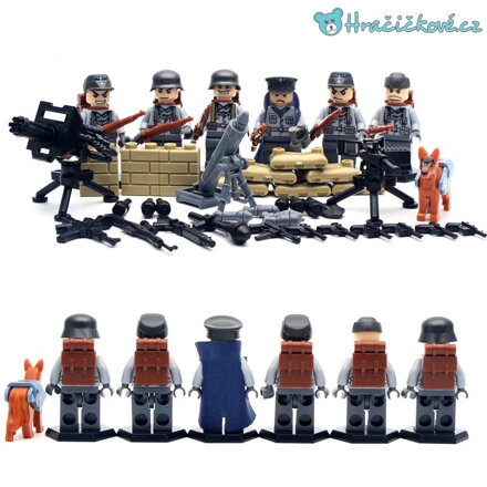 Vojáci z druhé světové války, 6ks (stavebnice typu Lego)