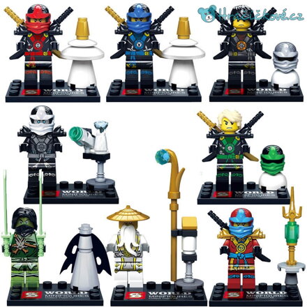Figurky Phantom Ninja 8ks (stavebnice typu Lego)