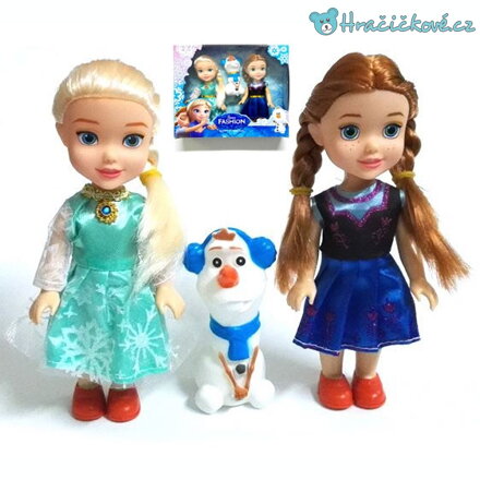 Panenky Ledové království Elza, Anna a Olaf, vel.18cm, dárkové balení (Frozen)