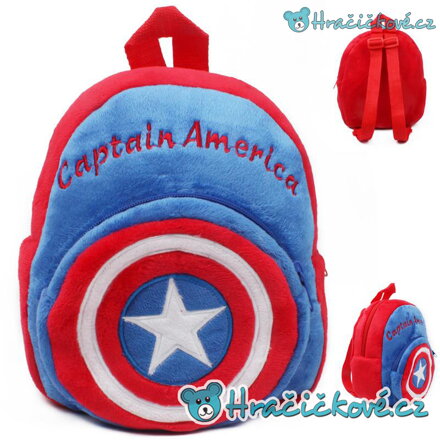 Dětský plyšový batoh (batůžek) s motivem Kapitán Amerika