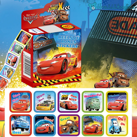 200 ks samolepek z pohádky Cars, vel. 3x3cm