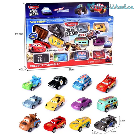 Set autíček 12ks Cars (auta) 
