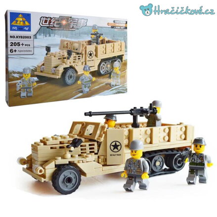 Vojenský nákladní automobil, 205 dílků (stavebnice typu Lego)