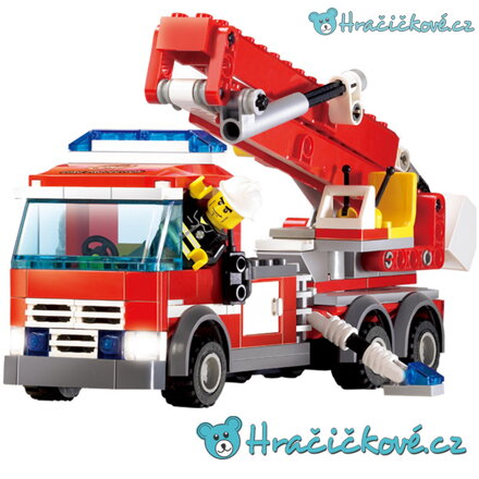 Hasičské auto s pohyblivým ramenem, 244 dílků (stavebnice typu Lego)