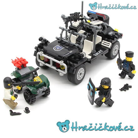 Policejní zásahová bugina SWAT a čtyřkolka, 246 dílků (stavebnice typu Lego)