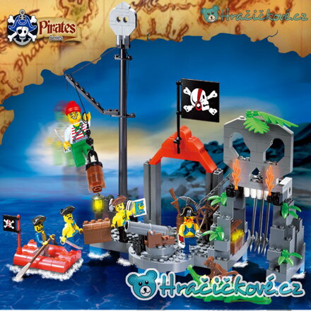 Pirátská základna, 206 dílků (stavebnice typu Lego)