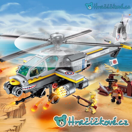 Bojový vrtulník, 280 dílků (stavebnice typu Lego)