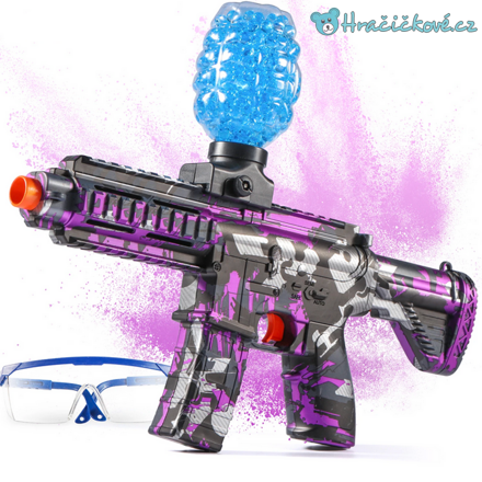 Elektrický samopal typu NERF na vodní kuličky, 4 barvy Elektrický samopal typu NERF na vodní kuličky, 4 barvy