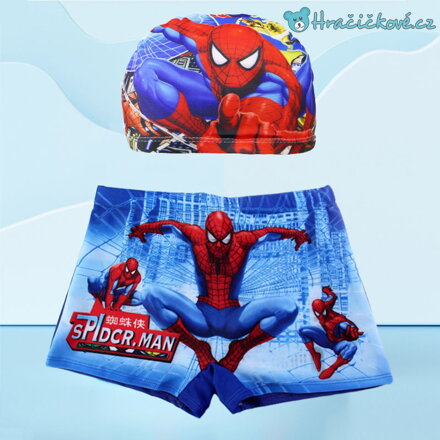 Spiderman plavky a koupací čepice