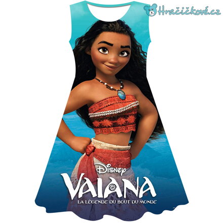Krásné letní dívčí šaty s motivem Odvážná Vaiana (Moana), typ 1