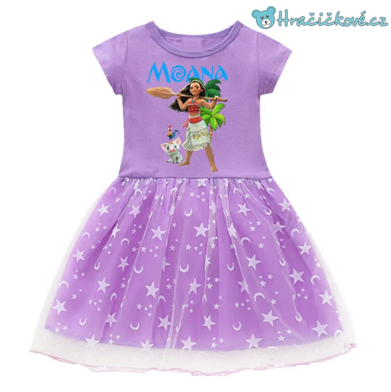 Krásné letní dívčí šaty s motivem Odvážná Vaiana (Moana)