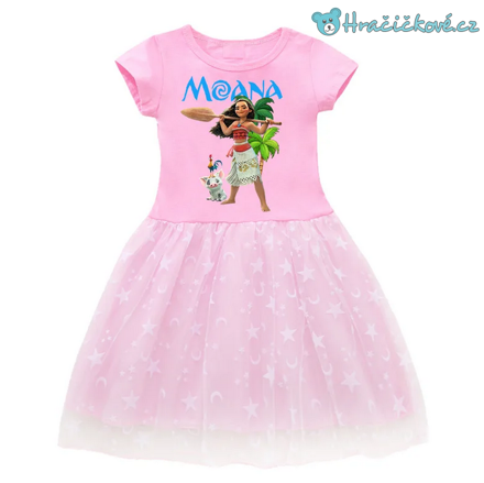 Krásné letní dívčí šaty s motivem Odvážná Vaiana (Moana)