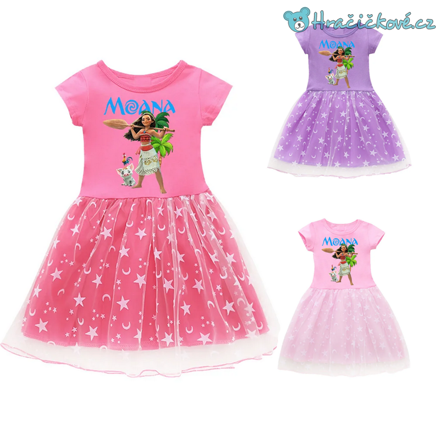 Krásné letní dívčí šaty s motivem Odvážná Vaiana (Moana)