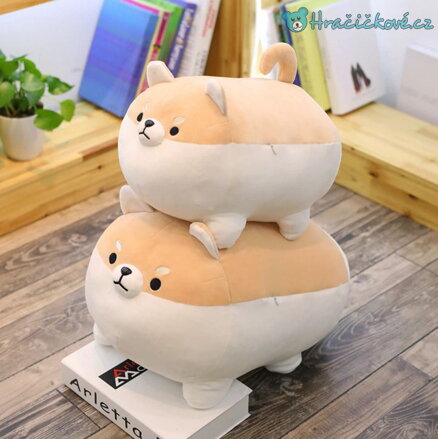 Plyšový polštář pejsek Shiba Inu Corgi, výběr barev