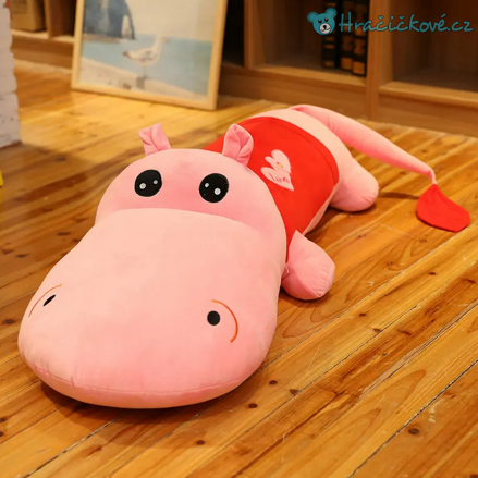 Plyšový hroch 100cm růžový