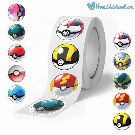 500 ks samolepek Pokeball - Pokemon