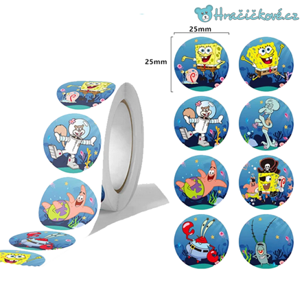 500 ks samolepek v roli Spongebob. typ 1