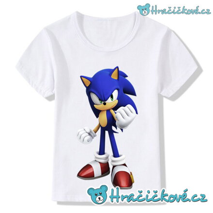 Dětské tričko z pohádky Ježek Sonic – bílé, typ1
