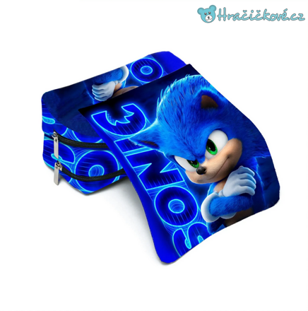 Školní penál Ježek Sonic na 2 zipy, 6 typů