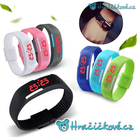 Silikonové LED digitální hodinky 9 barev