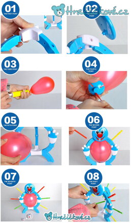 Zábavná rodinná společenská hra Praskni balonek (boom boom balloon) - modrý