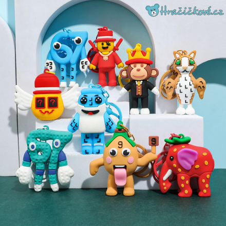 Klíčenky z Roblox hry Steal a Brainrot, 9 typů