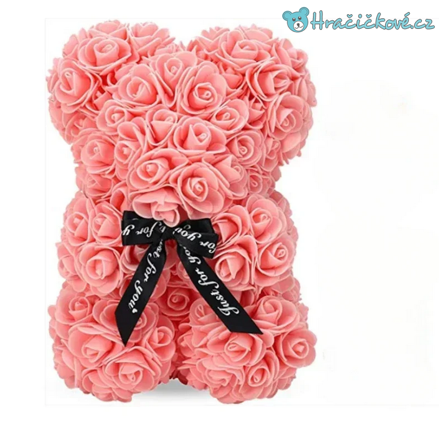 Valentýnový Medvídek z růží pro zamilované, 25cm