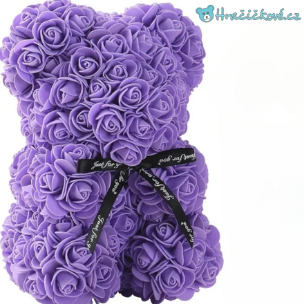 Valentýnový Medvídek z růží pro zamilované, 25cm