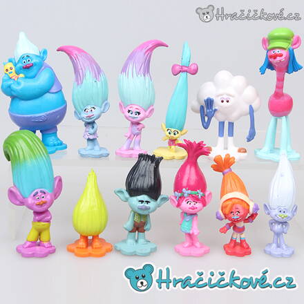 12 figurek z pohádky Trolové (Trolls)