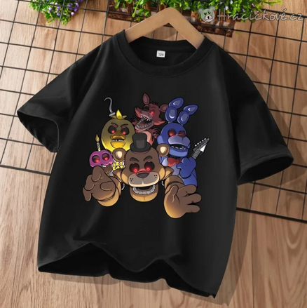 Tričko Five Nights at Freddy's černé | FNAF herní tričko - typ 4
