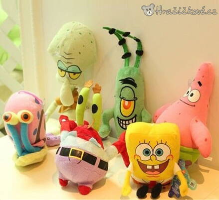 6 ks velkých plyšových hraček SpongeBob 15–25 cm | Patrick, Gary, Sandy
