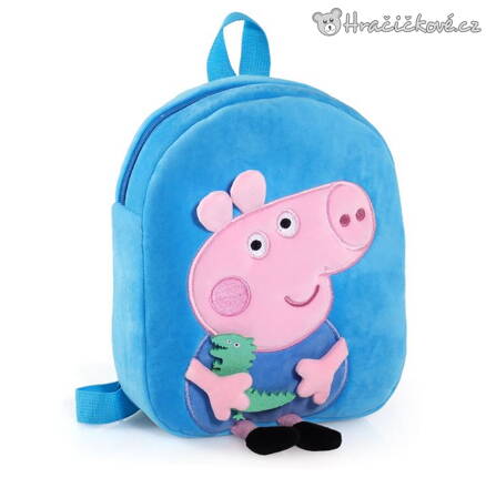Plyšový batoh Prasátko Peppa - Pepina (Peppa Pig) – modrý, typ 1