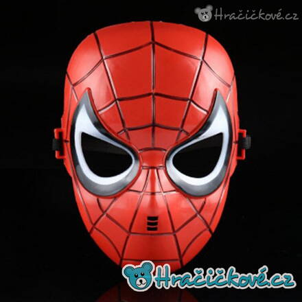 Svítící LED maska Spiderman červená