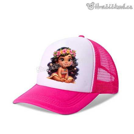Dětská kšiltovka z pohádky Odvážná Vaiana (Moana) - růžová