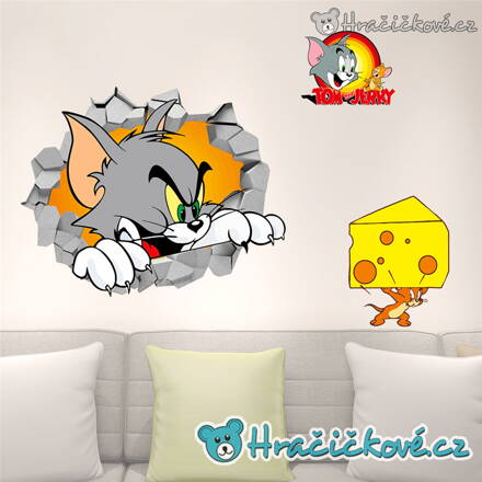 Samolepka Tom a Jerry, samolepka na zeď, vel. 70x50cm