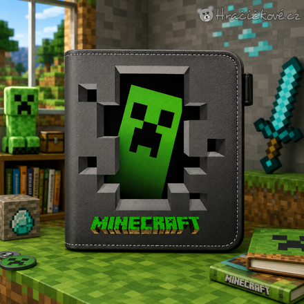 Peněženka Minecraft Creeper | Dětská peněženka Minecraft, typ 3