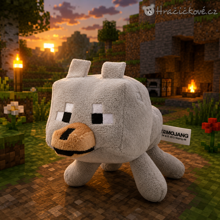 Minecraft plyšový vlk Wolf 22 cm | Plyšák Minecraft pro děti